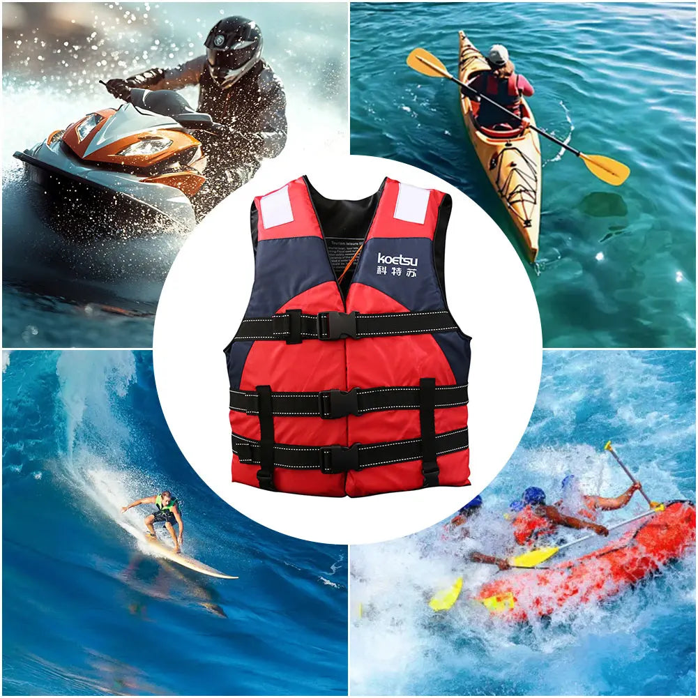 Portable Swim Jacket Reflective Swimming Life Vest Water Sports Safety Vest for Snorkeling Swimming Kayaking Boating