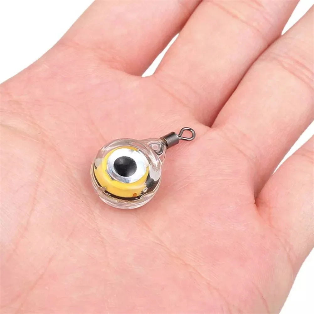500-10pcs Mini Fishing Lure Light LED Deep Drop Underwater Eye Shape Fishing Squid Fishing Bait Luminous Lure to Attracting Fish