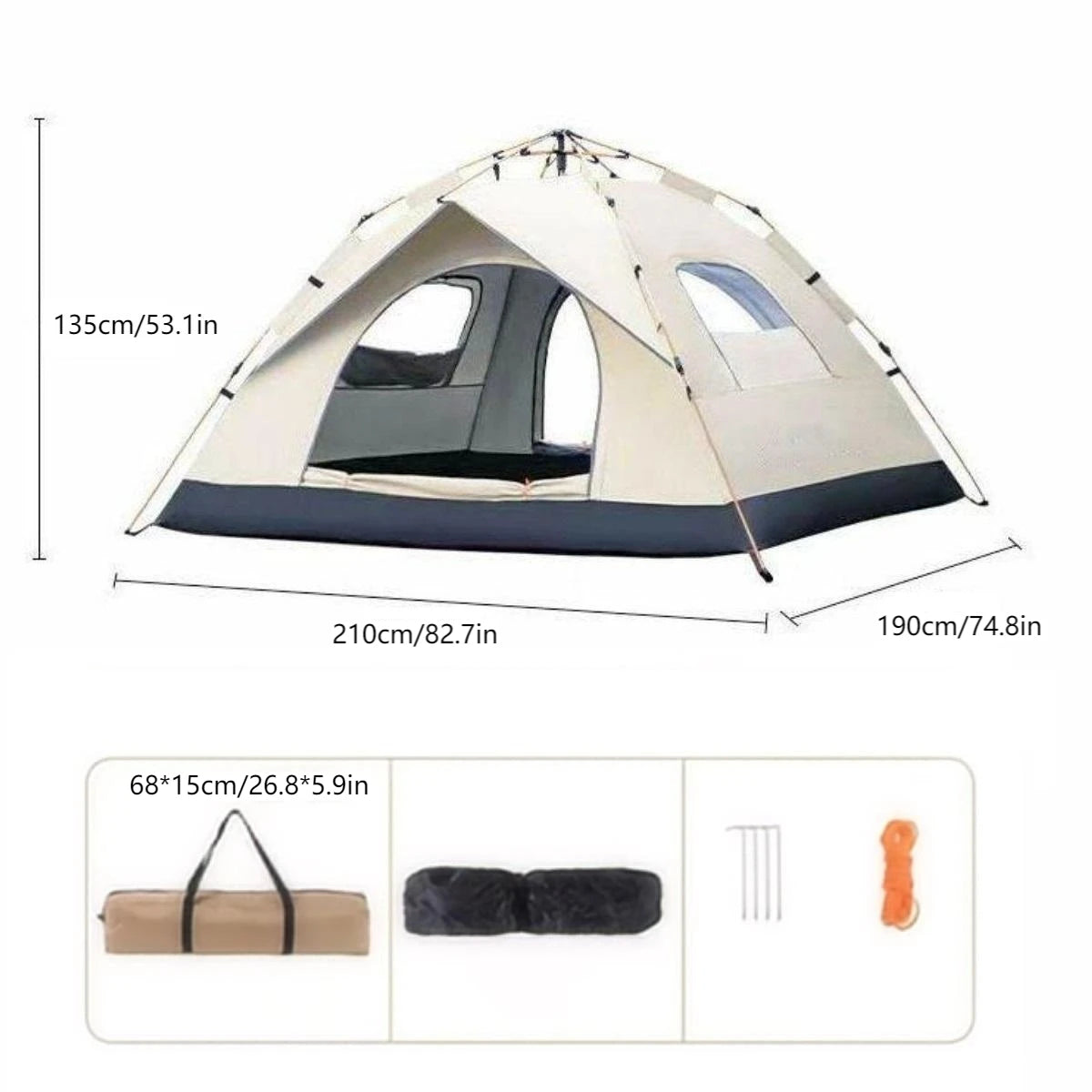 Automatic Quick-opening Tent Outdoor Self-driving Travel Camping Tent Automatic Quick-open Tent Two doors and two windows