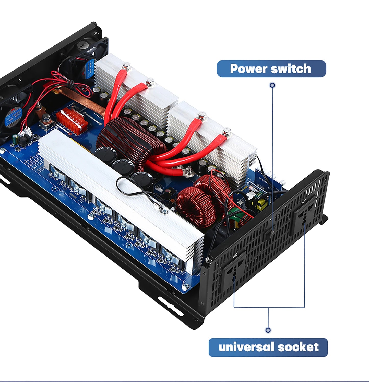 Pure Sine Wave Inverter 8KW 8000W DC 24V/48V/60V/72V To AC 110V/120V Off Grid Converter Solar System RV Vehicle