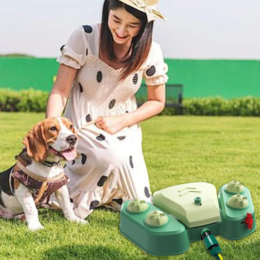 Dog Sprinkler Dog Water Fountain Adjustable Angle & Speed Dog Water Dispenser Toy BPA Free Pet Water Toy for Large Dog