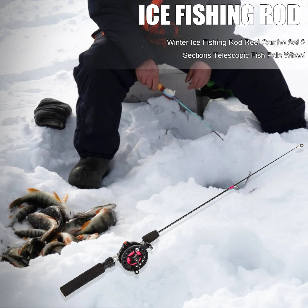 62cm Winter Ice Fishing Rod Portable Carbon Casting Carp Fishing Pole Tackle Compression Resistance Outdoor Fishing