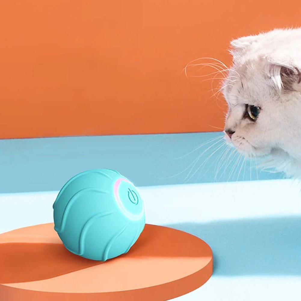 Cat Rolling Ball Obstacle Avoidance Interactive Cat Toy Ball USB Rechargeable Automatic Bouncing Ball Electric Pet Supplies