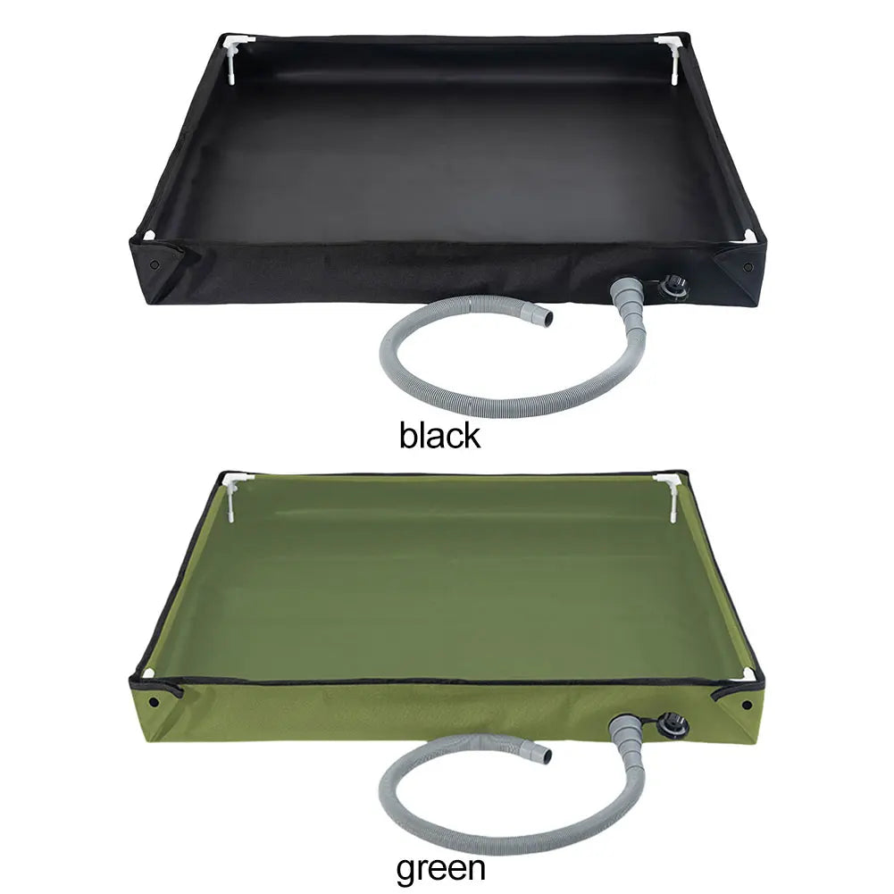 Portable Shower Pan with Drain Hose Camping Shower Base Outdoor Tent Shower Tray for RV Outdoor Camping Shower Beach Pet Bath