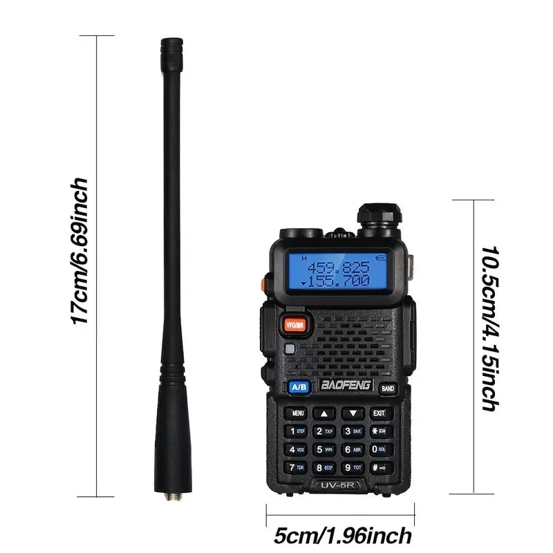 2pcs BAOFENG UV-5R 5W 8W High Power Dual Band Two Way Radio Long Range Handheld Portable Walkies Talkies For Hunting