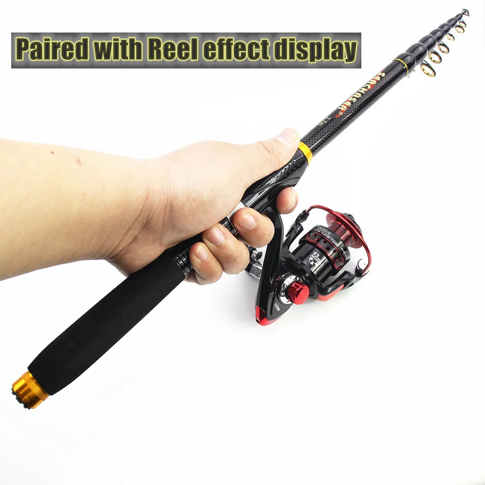 Carbon Fiber Spinning Rod Telescopic Travel Fishing Pole Carp Fishing Rod for Carp Fishing