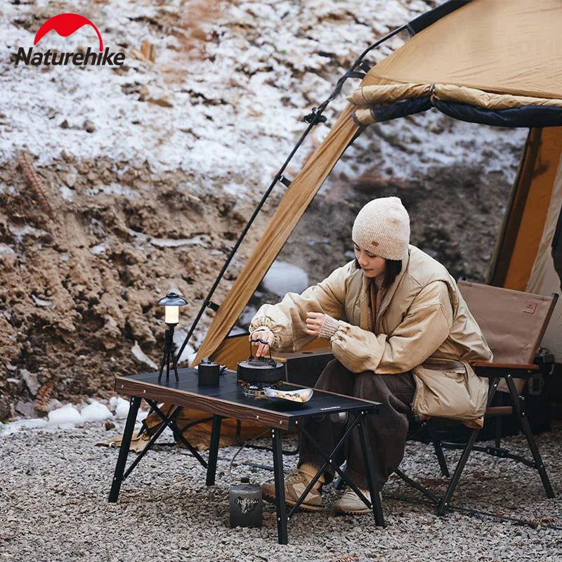 Naturehike Outdoor Folding Table Aluminum Alloy Folding IGT Table Multifunctional Portable Wood Stove Picnic Camping Suppiles