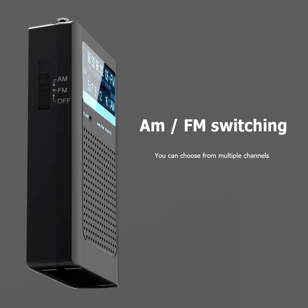 AM FM Battery Radio Dual-channel Stereo Built-in Antenna Radio for Elderly Gifts Manual Channel Selection