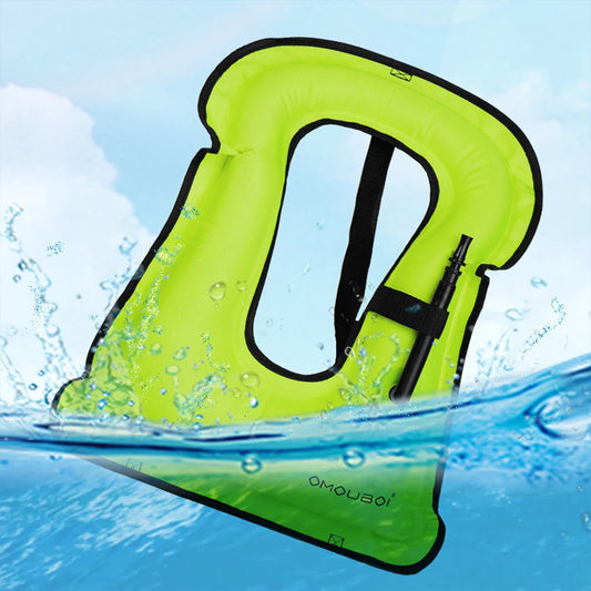 Inflatable Snorkeling Vest Adjustable Inflatable Buoyancy Vest Floating Life Vest for Snorkeling Swimming Kayaking Boating