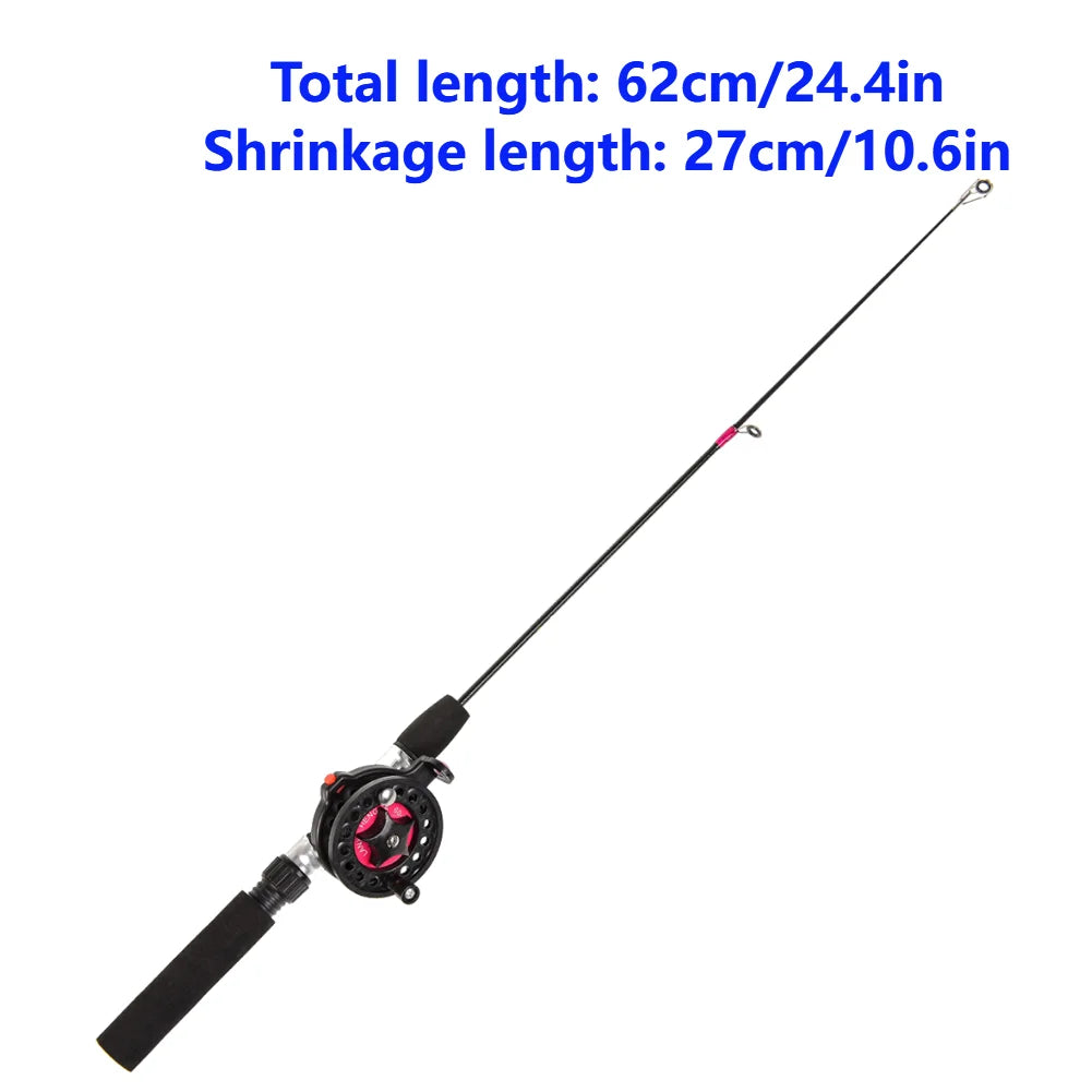 62cm Winter Ice Fishing Rod Portable Carbon Casting Carp Fishing Pole Tackle Compression Resistance Outdoor Fishing