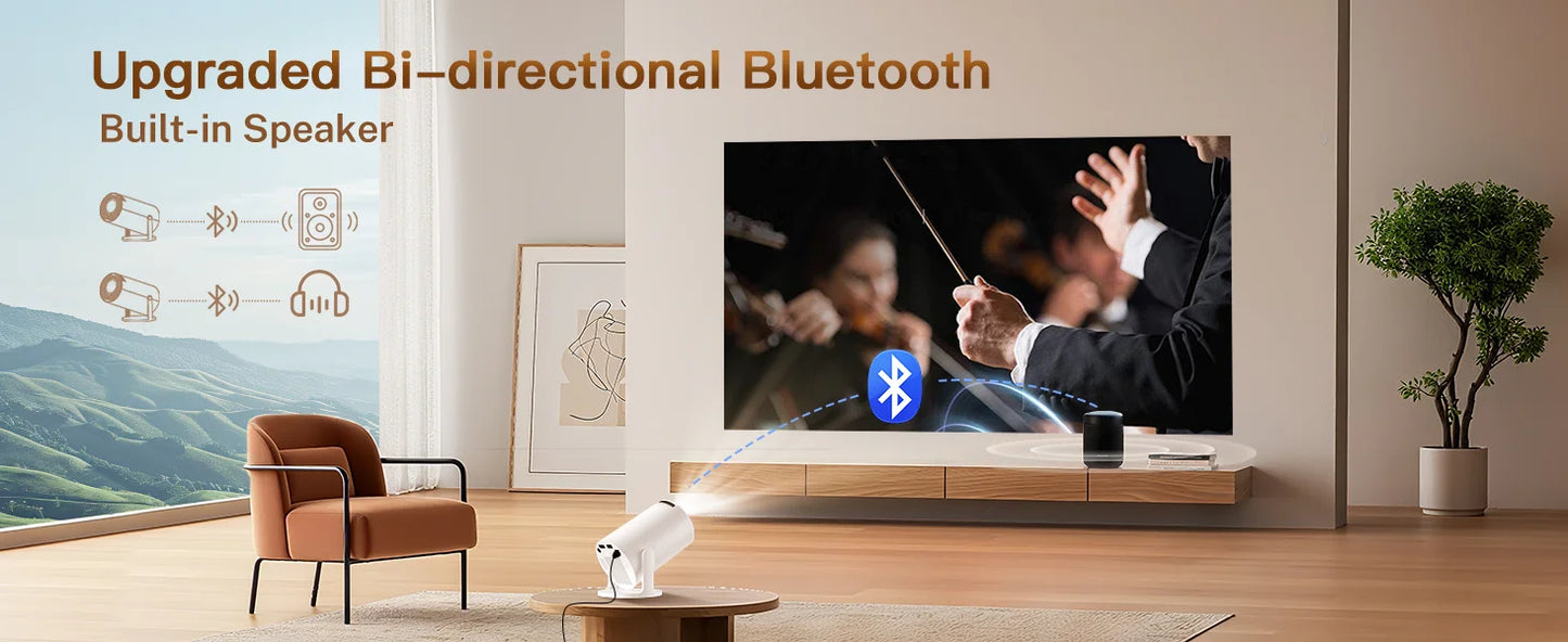 LynCast Projector HY300 Pro+ 4K Android 11 Dual Wifi6 300ANSI Allwinner H713 BT5.4 1080P 720P Outdoor Video Home Theater Cinema