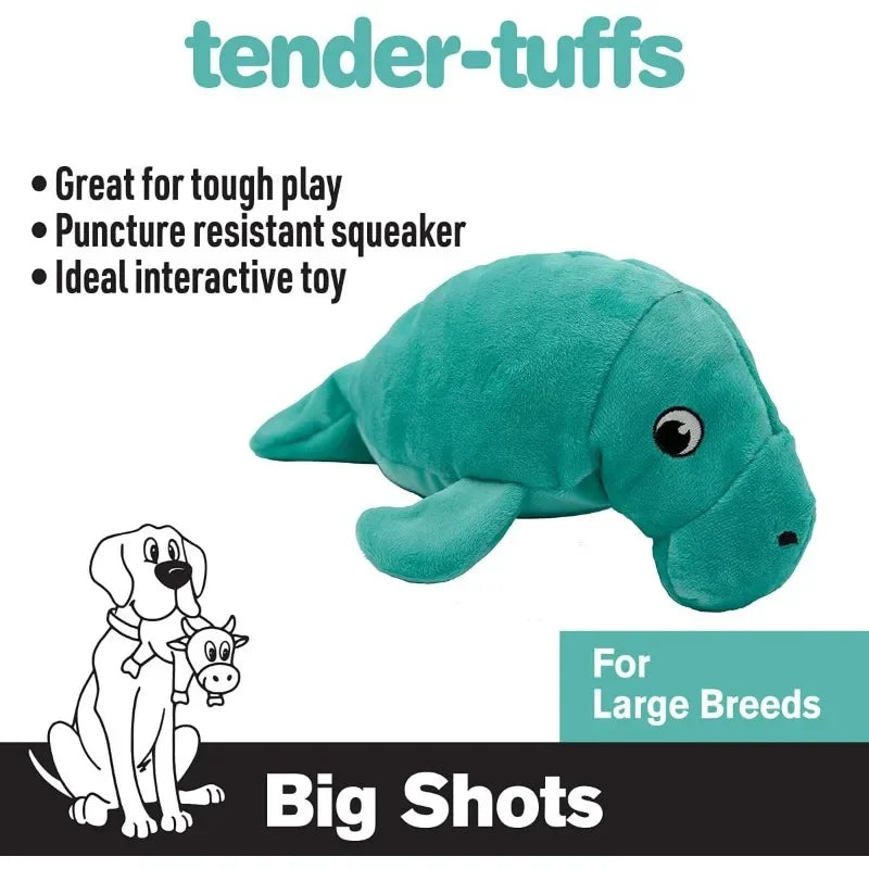 Pet toys, puppy toys, polyester fiber filled manatee and fish plush toys, suitable for medium and large dogs
